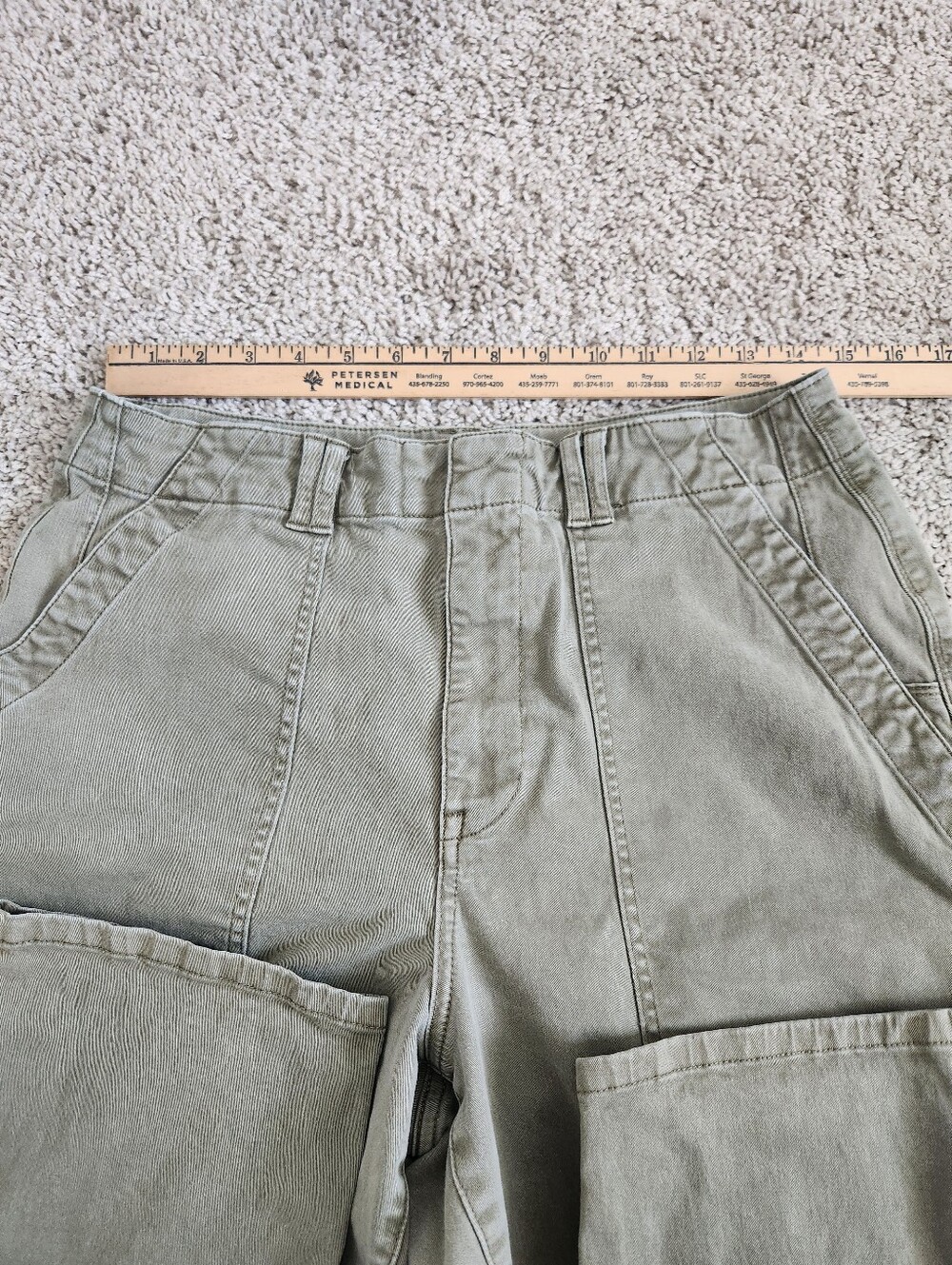 Pistola Pamela High Rise Utility Pant In Dark Olive Size 30 - Picture 6 of 10